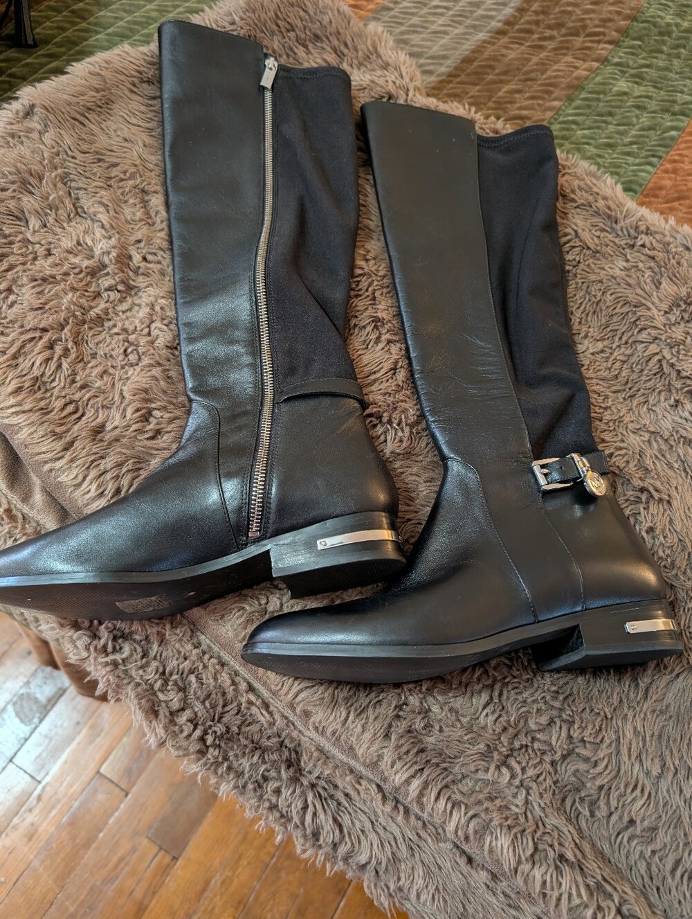 Women’s Michael Kors Black Leather Knee-High Riding Boots